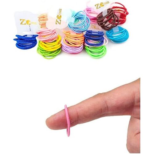 Baby Hair Ties for Thin Hair Ponytail Holder for Newborn Girls, Toddler Rubber Bands for Hair Multicolor 100pcs