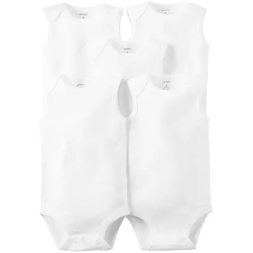 5-Pack Tank Bodysuit - SIZE NB - White