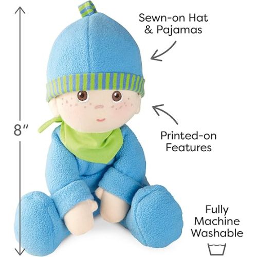 HABA Snug-up Doll Luis 8" First Boy Baby Doll - Machine Washable for Ages Birth and Up