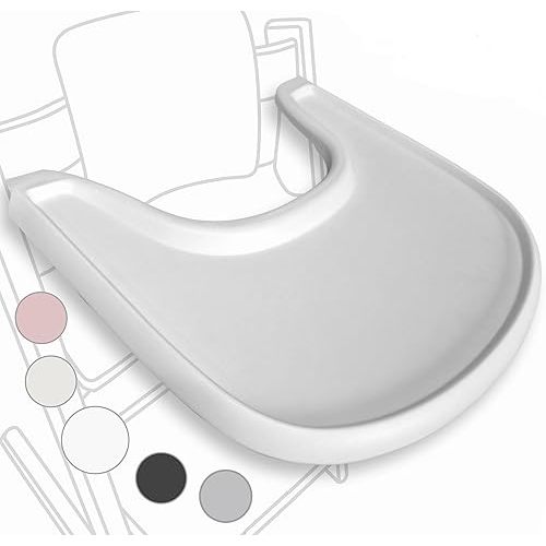 High Chair Tray Compatible with Stokke Trip Trap Chair, Ergonomic Curved Design, White - BPA-Free, Easy to Assemble