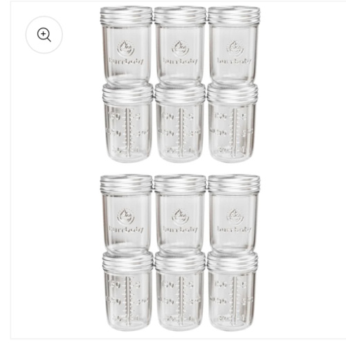 6oz Glass Breast Milk Storage Containers