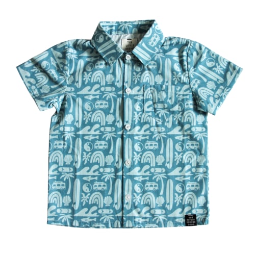 Blue Bus Button Down