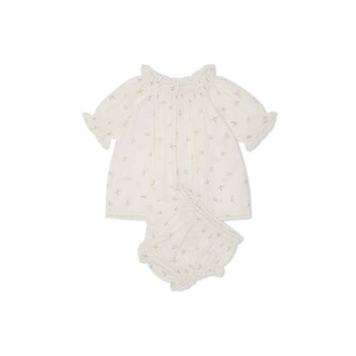 Lace Trimmed Blouse & Bloomer Set - Pink Rose| Luxury Baby Sets | Belle Enfant | Over The Moon