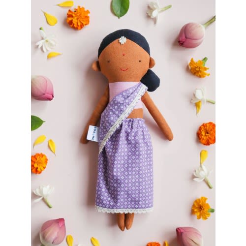 Maya - Indian Girl Doll / Saree inspired Dress / Cultural Toy / Asian Doll