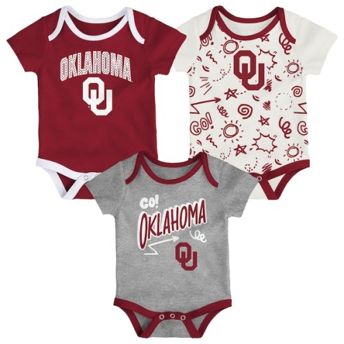 Oklahoma Sooners Outerstuff Newborn & Infant Three-Pack All Day Play Bodysuit Set
