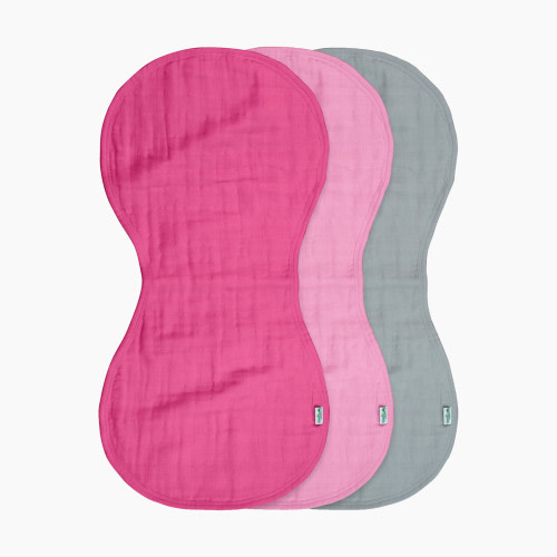 GREEN SPROUTS Organic Muslin Burp Cloths (3 Pack) - Pink Set