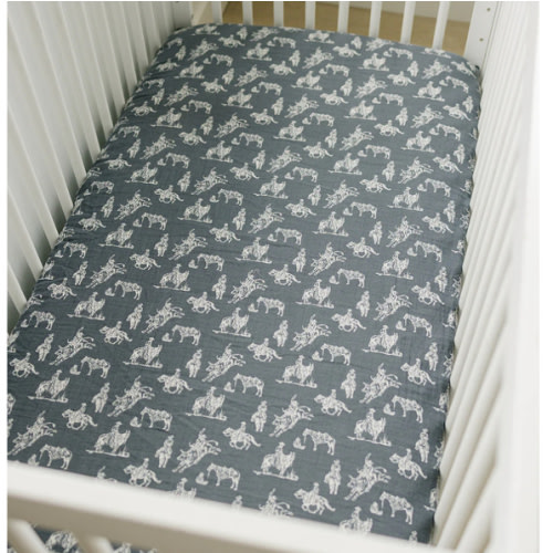 Wild West Muslin Crib Sheet – miller + jett