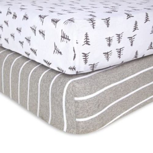 Burt's Bees Baby® Pine Forest Organic Cotton Fitted Crib Sheets in Heather Grey (Set of 2) - HEATHER GREY - CRIB SHEET