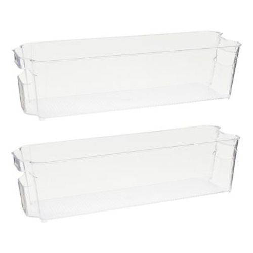 Okuna Outpost 2 Pack Plastic Freezer Organizers, Breastmilk Storage Containers (14.5 X 4 X 3.75 In)