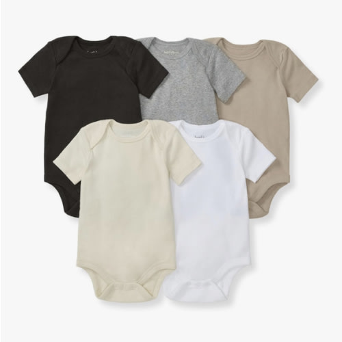 Burt's Bees Baby Organic Cotton Bodysuits – Baby Boy & Girl Short and Long Sleeve One-Pieces, 5-Pack