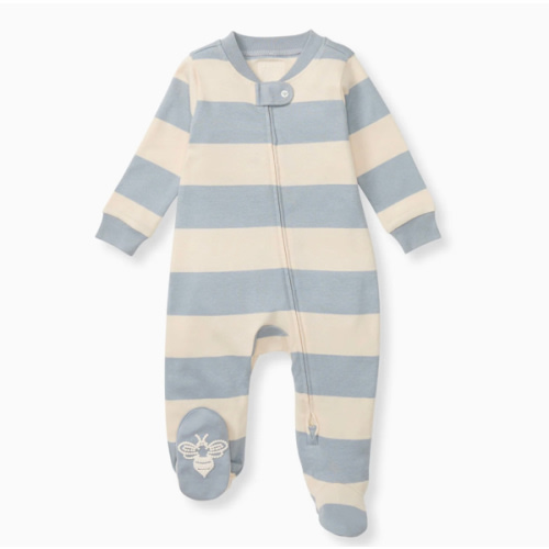 Rugby Stripe Organic Cotton Sleep And Play Quarry