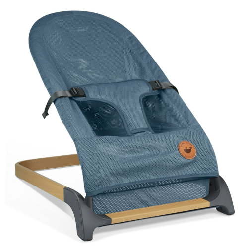 ANGELBLISS Baby Bouncer, Portable Bouncer Seat for Babies, Infants Bouncy Seat with Mesh Fabric, Natural Vibrations (Blue)(0-9month)