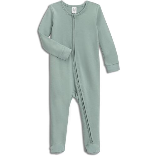 Colored Organics Baby Zip-Up Footed Sleeper with 2-Way Zipper - Newborn Organic Cotton Pajamas