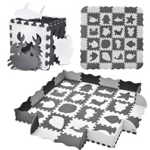 Fun Little Toys Beg1n 36 Pcs Baby Play Mat, Soft EVA Foam Puzzle Mats with Marine Animals