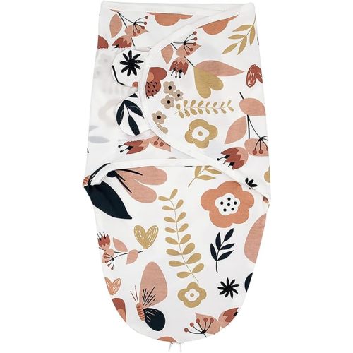 HOUSBAY 100% Cotton Baby Swaddle Sleep Sacks for Newborn Swaddling Blankets Adjustable 2-Way Zipper 1 Pack (Red Flower, Small/Medium | 0-3 Months)