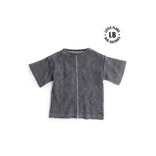 Acid Wash Waffle Tee - Black