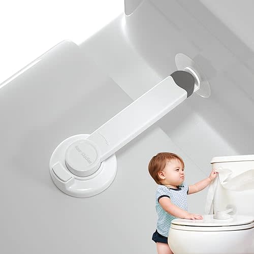 4our Kiddies Toilet Locks Baby Proof, Baby Proofing Toilet Seat Lock with Extra Pallet Fit for Most Standard Toilet, Easy Intallation Toilet Lid Lock for Child Safety with 1 Extra 3M Adhesive((1 Pack)