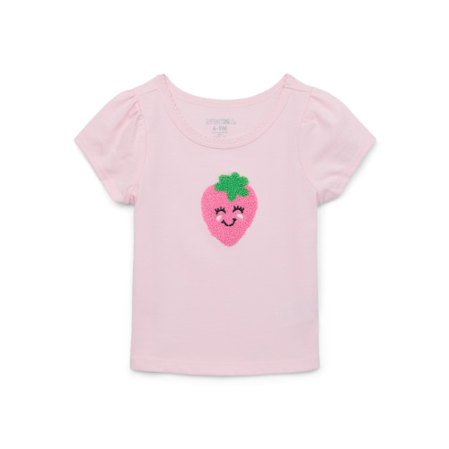 Garanimals Baby Girl Embroidered T-Shirt with Scallop-Trim Neck, Sizes 12M