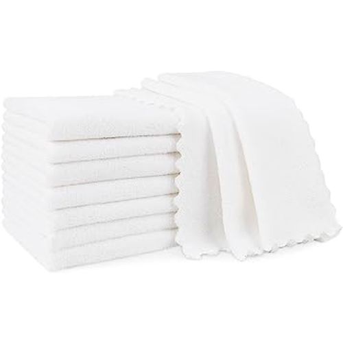 Orighty Burp Cloths for Baby 8 Pack - Super Soft & Absorbent Coral Fleece Baby Burp Cloth - 20 x 10 Inch Gentle & Large Burp Rugs for Baby Sensitive Skin - Burping Cloths for Newborn Essential, White
