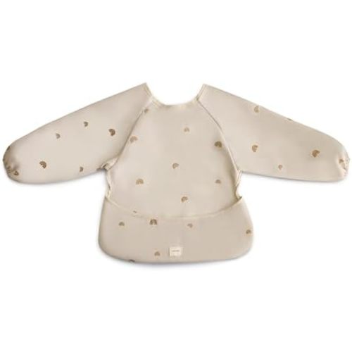 mushie Long Sleeve Baby Bib | Water Resistant Adjustable Fit for Ages 6-24 Months
