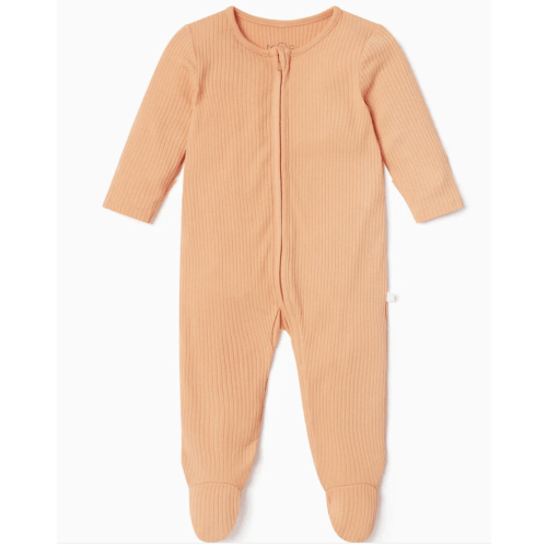 Ribbed Clever Zip Footed Baby Pajamas