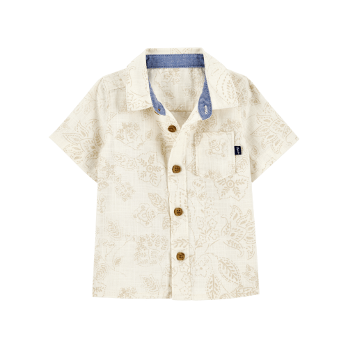Baby Boy Tropical Paisley Cotton Short-Sleeve Top - Cream - OshKosh | Carter's