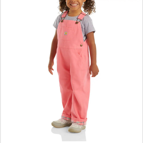 Girls' Loose Fit Canvas Flannel Lined Bib Overall | Full Stock | Carhartt