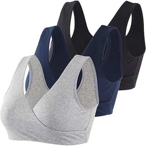 Women's Cotton Wireless Sleep Bra for Nursing and Maternity