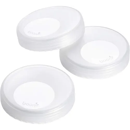 Boon Nursh Breast Milk Storage Lids - Made for Boon Nursh Bottles - Lids for Formula Travel Container - Breastfeeding Essentials and Baby Feeding Supplies - 3 Count