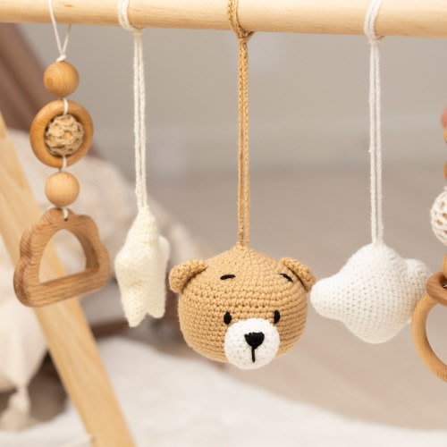 Baby Gym With Crocheted Hanging Toys, Activity Gym for Baby, Crocheted Custom Toys / Baby First Gift