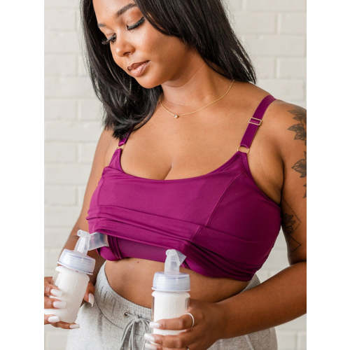 [LACE BACK] Amelia Pumping & Nursing Crop Cami - HOLIDAY