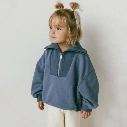 Half Zip Jersey Knit Pullover Sweater