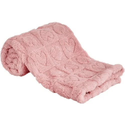 Yurhap Fleece Baby Blanket Heart Checkered Blanket, Ultra Soft Cozy Baby Blankets for Girls Boys, Fluffy Infant Toddler Newborn Receiving Blankets for Crib Stroller 30”×40” (Dark Pink)