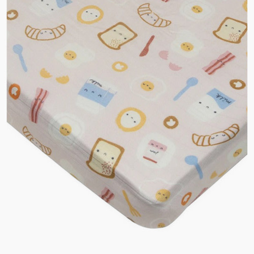 Loulou Lollipop Cotton & Bamboo Crib Sheet - Pink Brunch