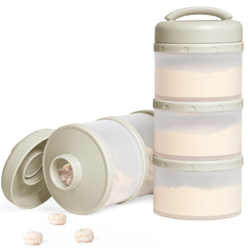 Termichy Stackable Formula Dispenser Portable Milk Powder Container, 2 Pack, Warm Grey