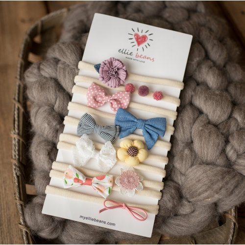 Baby Girl Headbands and Bows, Nylon Baby Headbands, Baby Girl Shower Gift, Baby bows hair accessories for Newborn Infant Toddler , 10-Pack
