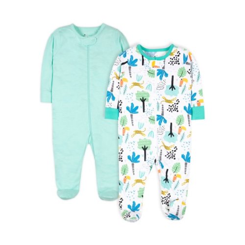 Little Star Baby Boy, Girl, Unisex 2 Pk Sleep n Play Pajamas, Size Newborn-9 Months