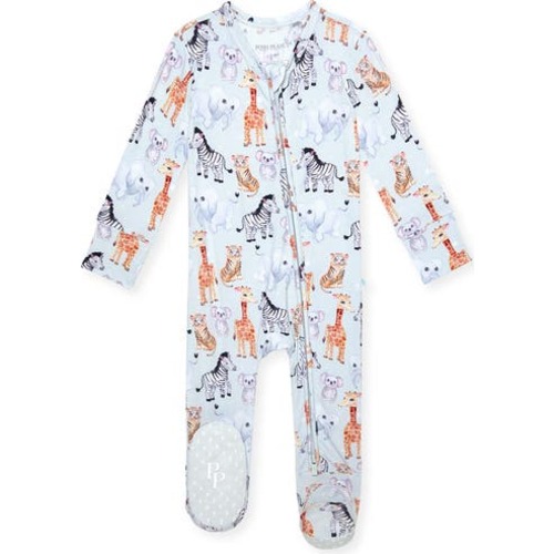 Animal Print Zip Footie, 3-6M