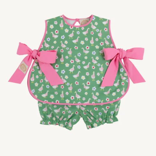 Talbott Tie Side - Darling Ducks with Hamptons Hot Pink