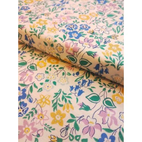 Liberty London Crib Sheet: Pink yellow Blue Wildflower Baby Bedding