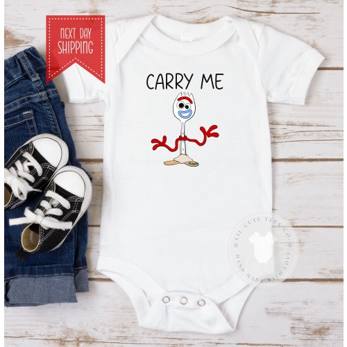 Super Cute Carry Me Forky Toy Story  Baby Bodysuit,  Cute baby gift ,  Baby Shower Gift ,  Ships next day