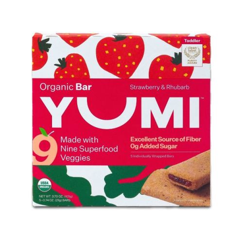 Yumi Organic Strawberry And Rhubarb Baby Snack Bars - 3.7oz/5ct