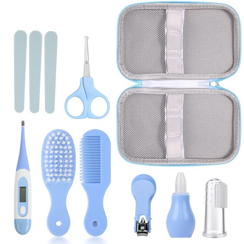 Baby Grooming Kit,Newborn Essentials Must Haves Safety Healthcare Set 10 in 1 for Boy or Girl Includes Hair Brush Comb Nail Clipper etc for Nursery Infant Travel Gifts,Keep Clean