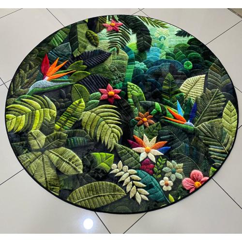 Monstera Rug - Tropical Area Rug, Green Exotic Vibes Carpet, Palm Leaf Design Mat - Child&#39;s Paradise Rug, Kids Room Rug, Living Room Rug