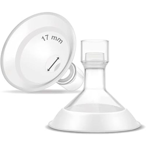 Maymom MyFit Comfy Series 17 mm Two-Piece Design Breastshield Compatible with Medela Breast Pump Parts; Replace Medela Shields; Fit MaxFlow Flex Connector; 2pc