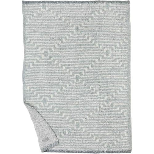 Barefoot Dreams CozyChic Geo Stripe Stroller Blanket, 30" x 40" (Blue Water)
