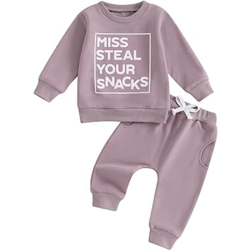 Amazon.com: LIOMENGZI Toddler Baby Girl Fall Clothes Outfits Letter Print Sweatshirt Jogger Pant Clothes Set Cute Fall Winter Outfit (Purple, 18-24 Months): Clothing, Shoes & Jewelry