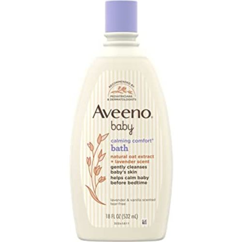 AVEENO BABY Calming Comfort Bath with Relaxing Lavender & Vanilla Scents, Hypoallergenic & Tear-Free Formula, Paraben- & Phthalate-Free, 18 Fl Oz (Pack of 1)