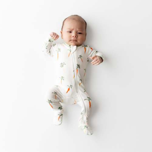 Zippered Footie in Carrot