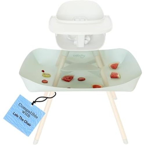 CATCHY -Food Catcher- Compatible with Lalo The Chair High Chair +11 Other High Chairs -Highchair Sold Separately- Baby & Toddler Food & Mess Catcher -Premium Linen Inspired- Under High Chair Accessory